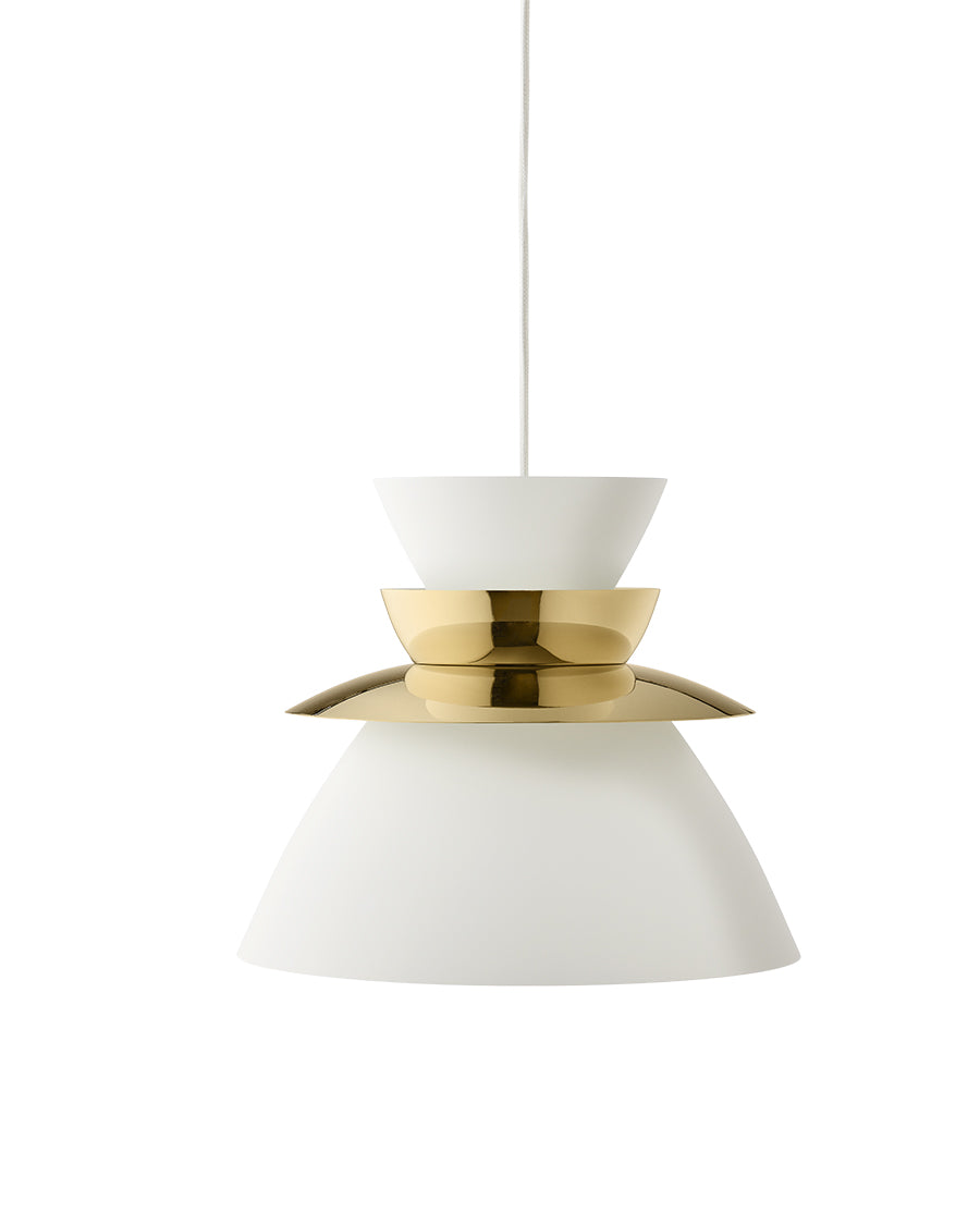SUNDOWNER Brass 400 pendant | Brass & White | LYFA