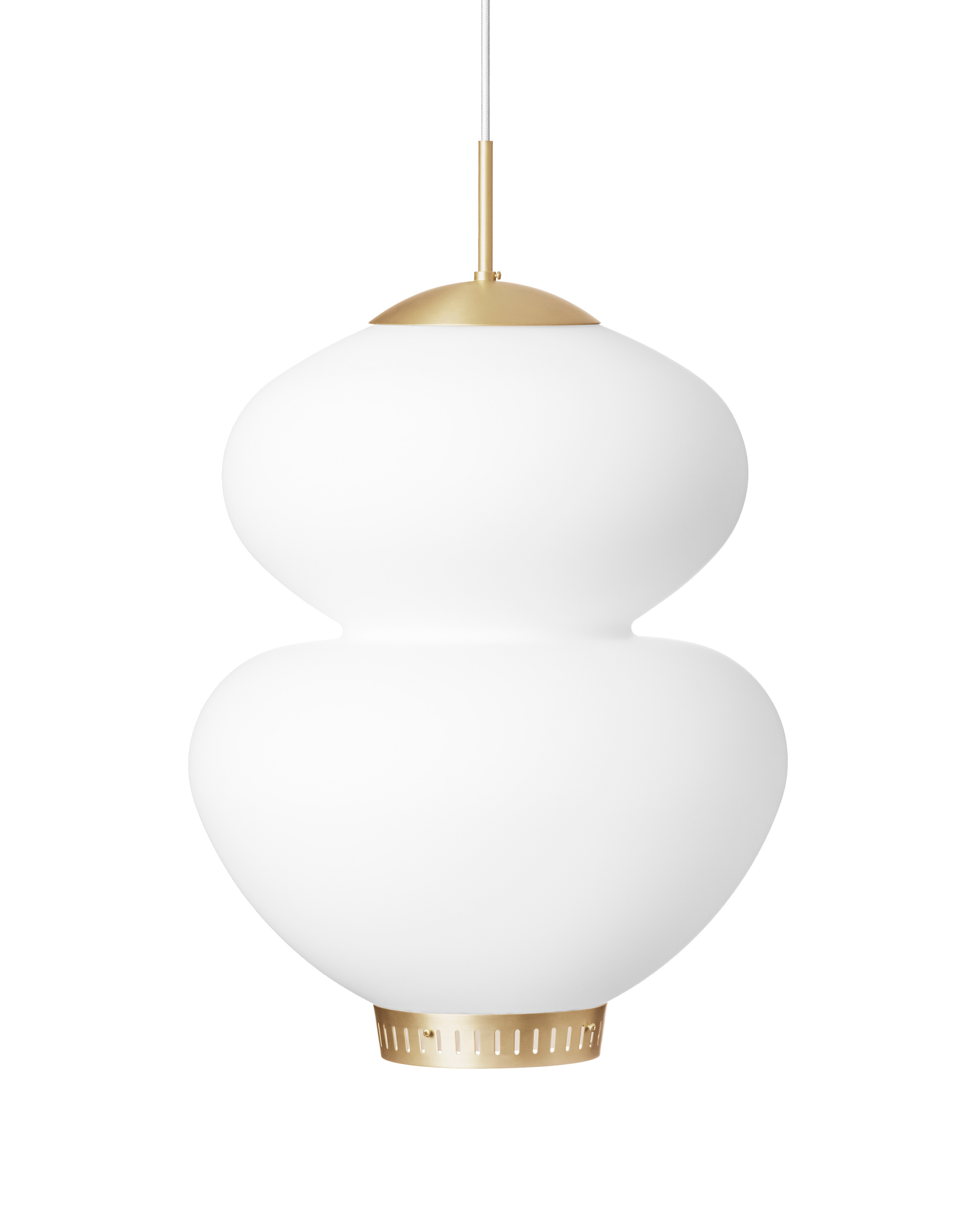 PEANUT 400 pendant | White opal glass & brass | LYFA