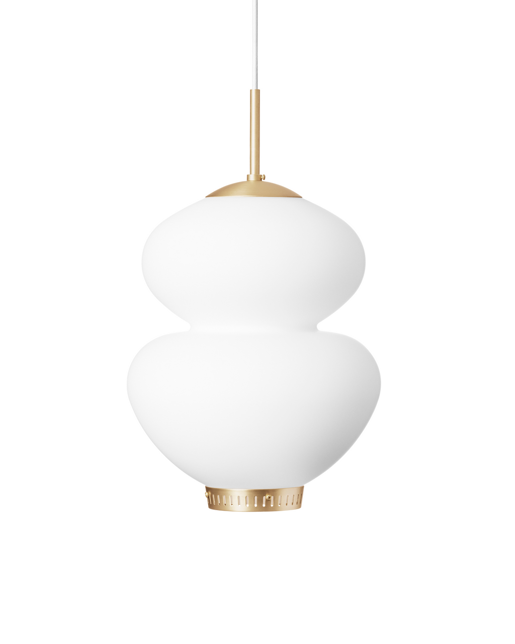 PEANUT 250 pendant | White opal glass & brass | LYFA